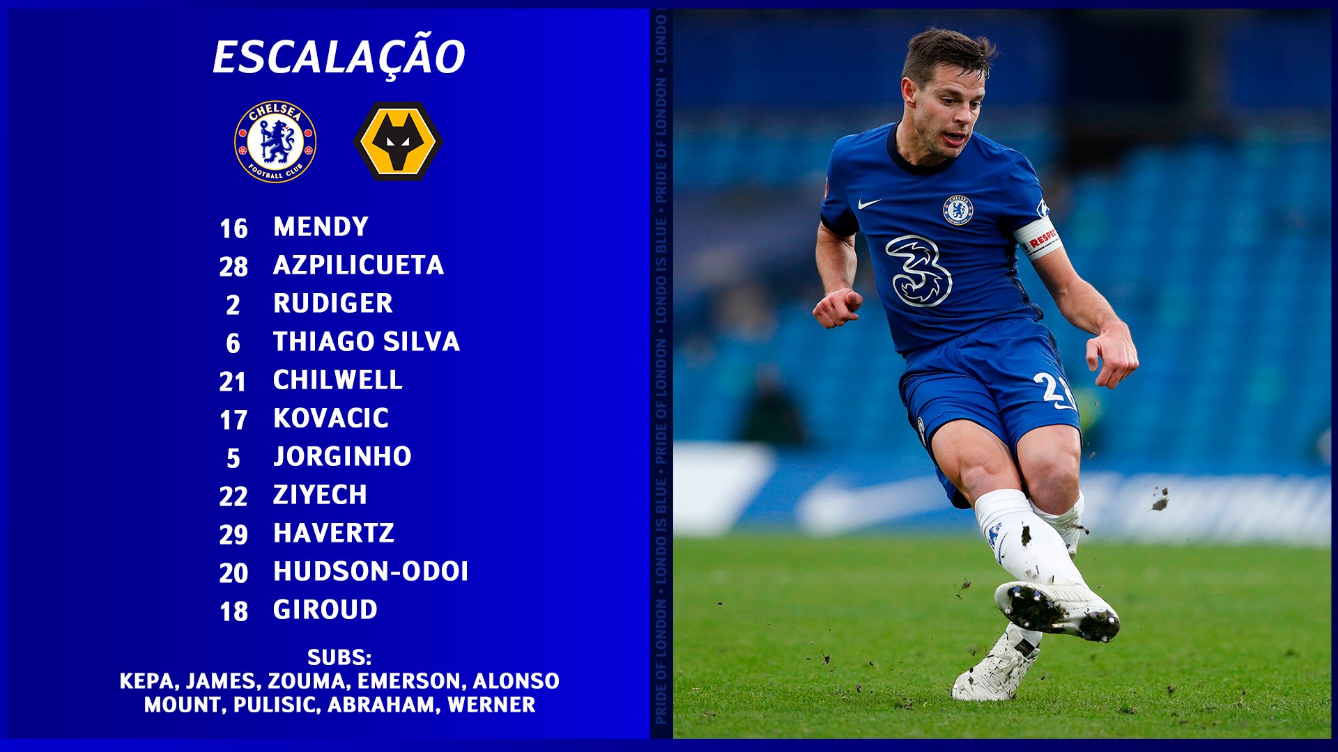 Chelsea Lineup Vs Wolves Chelsea Fans Brasil